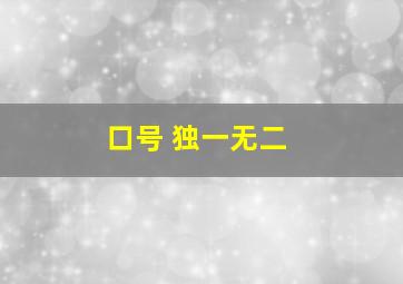 口号 独一无二